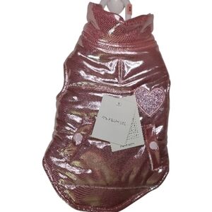 Dog Pink Puffer Vest Jacket with Heart Patch XS